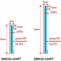 dimensions des profils koolsign glissière aluminum