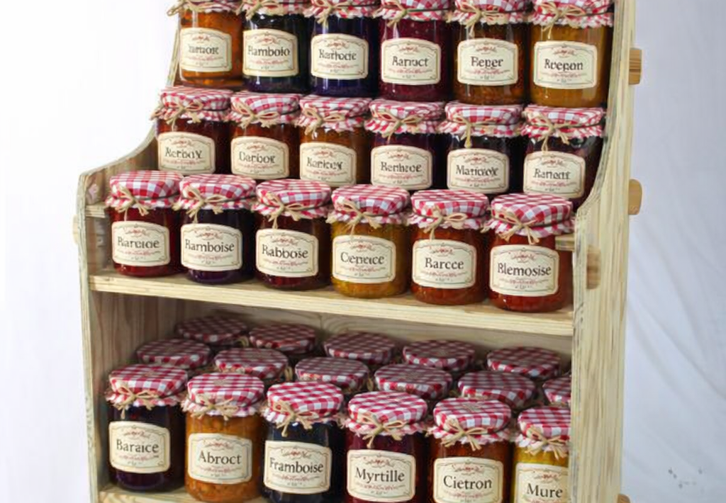 Présentoir étagère bois économique exemple d'utilisation