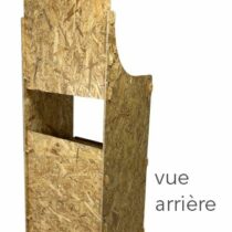présentoir étagère bois PLV PDV économique vu de dos